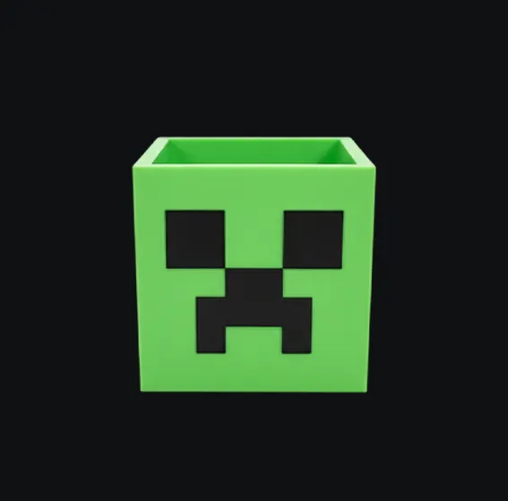 Minecraft Creeper Head Desk Organizer